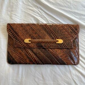 vintage snakeskin clutch bag
